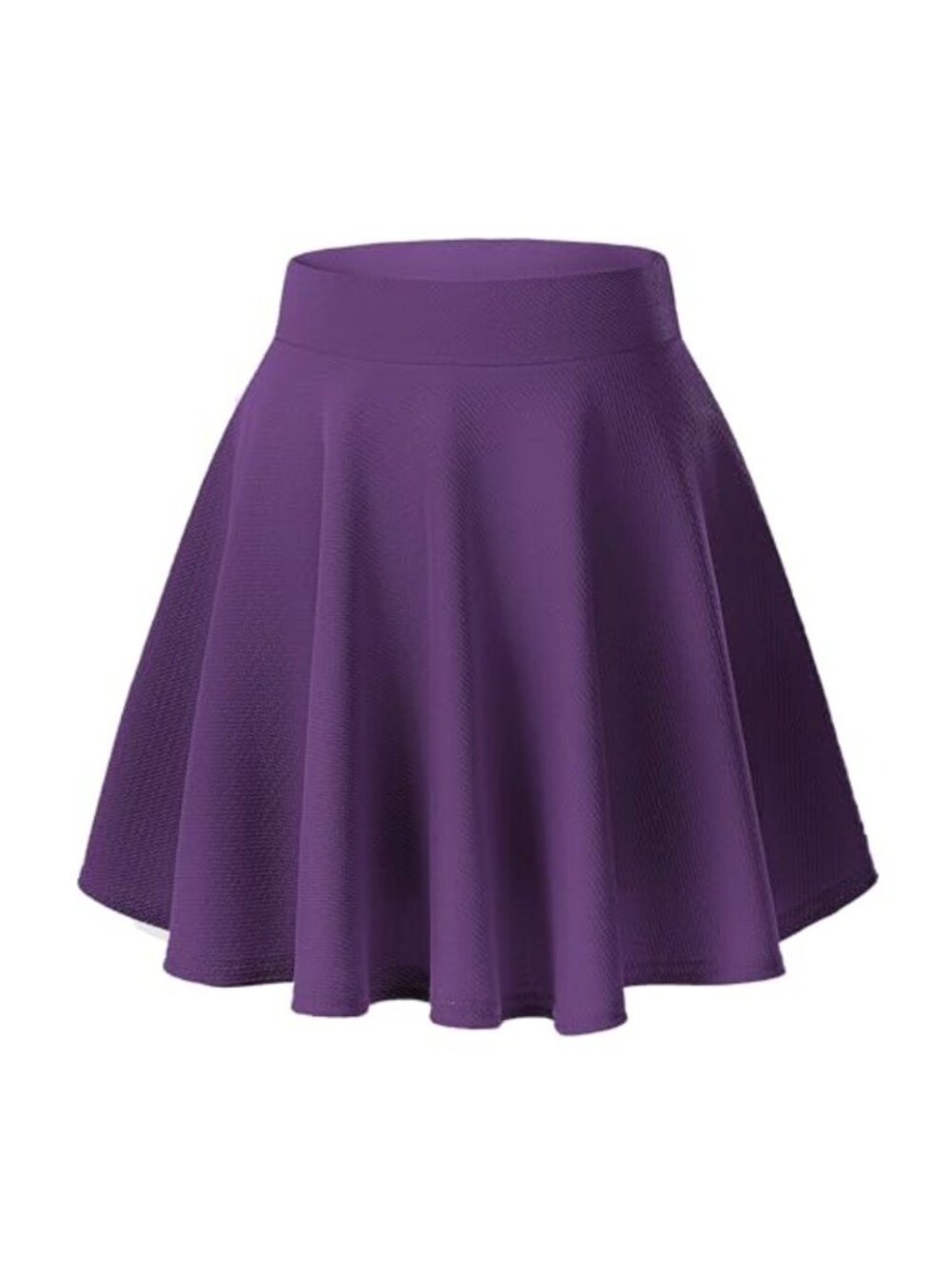 Stretchy Flared Mini Skater Skirt A-Line Casual Solid